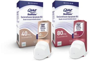 QVAR is available in both 40 mcg and 80 mcg inhalers.